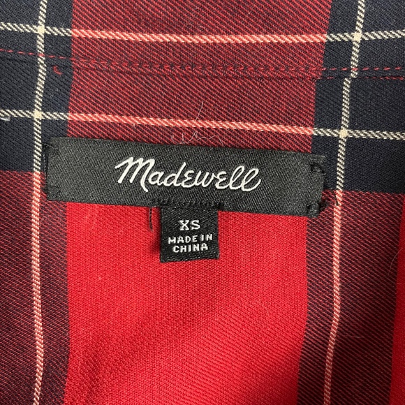 Madewell Central Shirt in Dahl Plaid Red XS - Picture 6 of 14